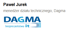 Uczestnik szkolenia z wystąpień publicznych — logo firmy klienta